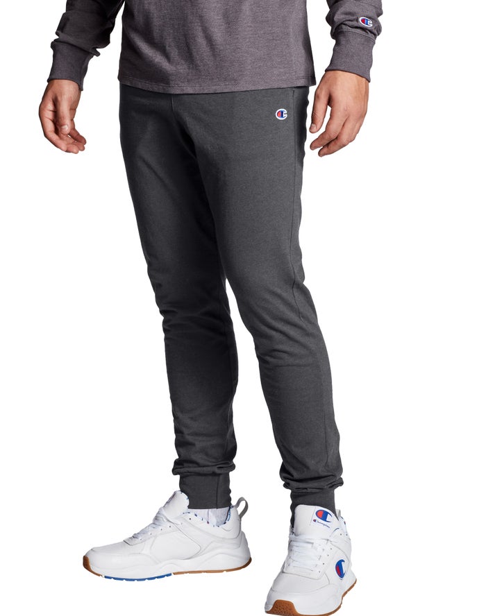 Champion Mens Joggers NZ - Classic Jersey Dark Grey ( 4798-SUIXK )